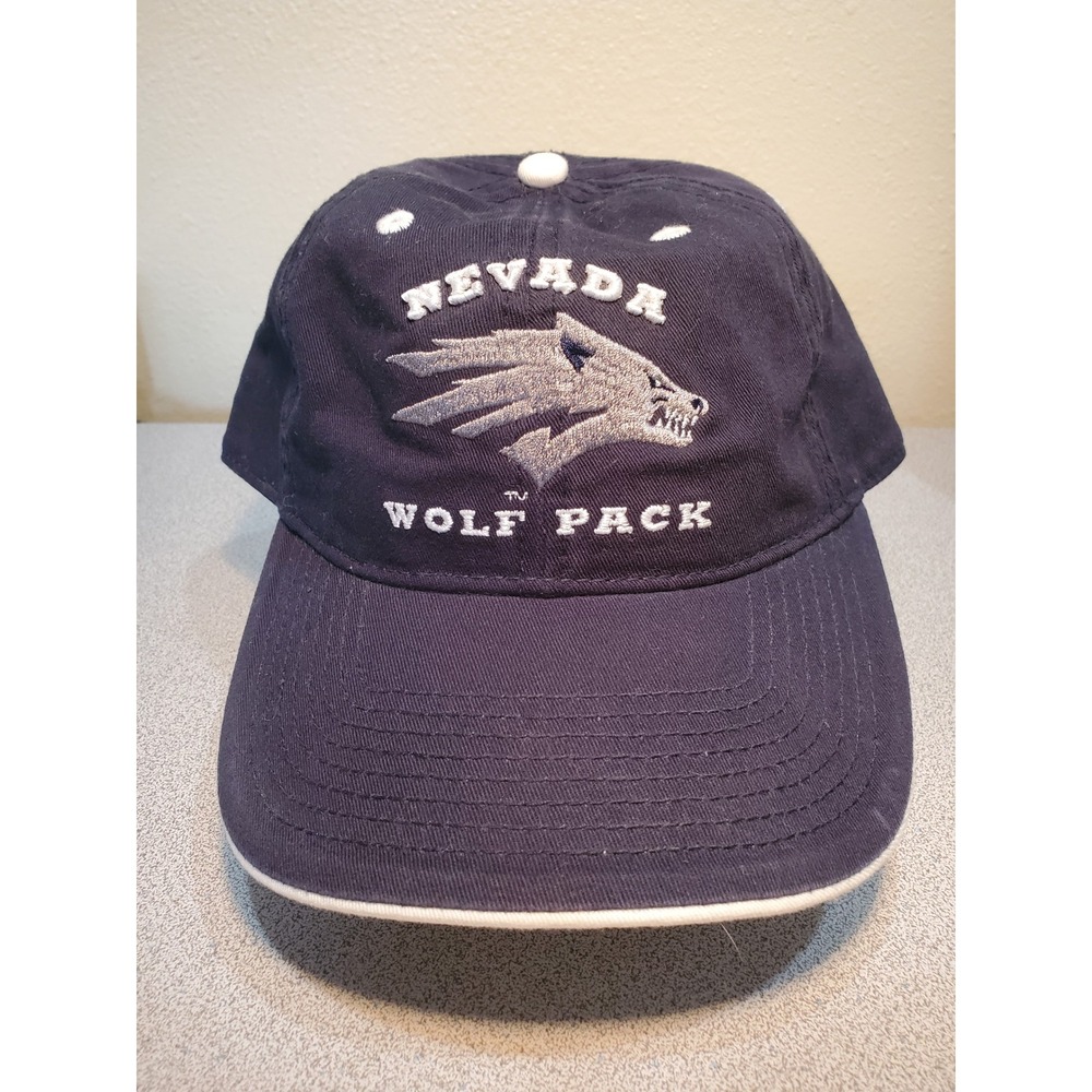 The Game Nevada Wolf Pack Hat Navy Blue Adjustable Strapback Embroidered Cap